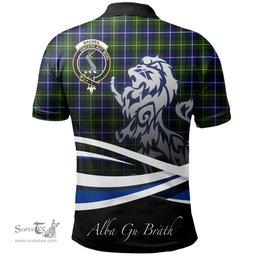 Scottish MacNeill of Barra Modern Clan Crest Tartan Polo Shirt - Blue Scotland Lion, Tartan Plaid Polo Shirt Scottish Plaid Tartan Plaid - ScotsTee - scotstee.com