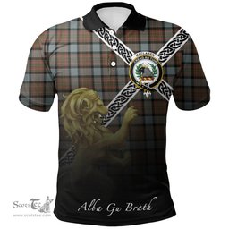 Scottish MacLaren Weathered Clan Crest Tartan Polo Shirt - Celtic with Scotland Lion, Tartan Plaid Polo Shirt Scottish Plaid Tartan Plaid - ScotsTee - scotstee.com