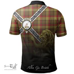 Scottish MacMillan Old Weathered Clan Crest Tartan Polo Shirt - Celtic with Scotland Lion, Tartan Plaid Polo Shirt Scottish Plaid Tartan Plaid - ScotsTee - scotstee.com