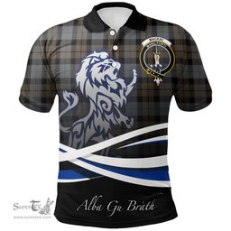 Scottish MacKay Weathered Clan Crest Tartan Polo Shirt - Blue Scotland Lion, Tartan Plaid Polo Shirt Scottish Plaid Tartan Plaid - ScotsTee - scotstee.com