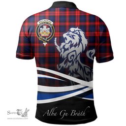 Scottish MacLachlan Modern Clan Crest Tartan Polo Shirt - Blue Scotland Lion, Tartan Plaid Polo Shirt Scottish Plaid Tartan Plaid - ScotsTee - scotstee.com