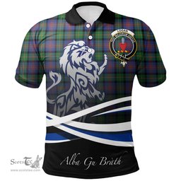 Scottish Logan Ancient Clan Crest Tartan Polo Shirt - Blue Scotland Lion, Tartan Plaid Polo Shirt Scottish Plaid Tartan Plaid - ScotsTee - scotstee.com