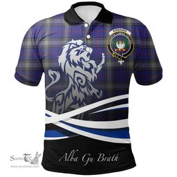 Scottish Kinnaird Clan Crest Tartan Polo Shirt - Blue Scotland Lion, Tartan Plaid Polo Shirt Scottish Plaid Tartan Plaid - ScotsTee - scotstee.com