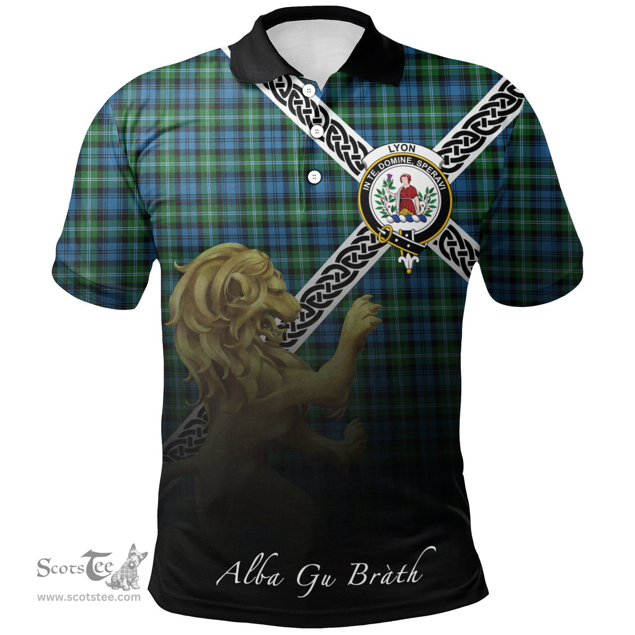 Scottish Lyon Clan Crest Tartan Polo Shirt - Celtic with Scotland Lion, Tartan Plaid Polo Shirt Scottish Plaid Tartan Plaid - ScotsTee - scotstee.com