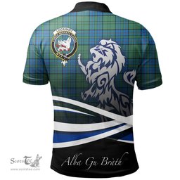 Scottish Lockhart Clan Crest Tartan Polo Shirt - Blue Scotland Lion, Tartan Plaid Polo Shirt Scottish Plaid Tartan Plaid - ScotsTee - scotstee.com