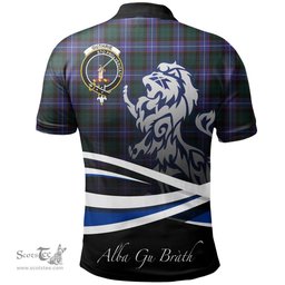 Scottish Guthrie Modern Clan Crest Tartan Polo Shirt - Blue Scotland Lion, Tartan Plaid Polo Shirt Scottish Plaid Tartan Plaid - ScotsTee - scotstee.com