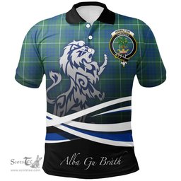 Scottish Hamilton Hunting Ancient Clan Crest Tartan Polo Shirt - Blue Scotland Lion, Tartan Plaid Polo Shirt Scottish Plaid Tartan Plaid - ScotsTee - scotstee.com