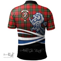 Scottish Lennox Modern Clan Crest Tartan Polo Shirt - Blue Scotland Lion, Tartan Plaid Polo Shirt Scottish Plaid Tartan Plaid - ScotsTee - scotstee.com