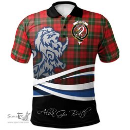 Scottish Lennox Modern Clan Crest Tartan Polo Shirt - Blue Scotland Lion, Tartan Plaid Polo Shirt Scottish Plaid Tartan Plaid - ScotsTee - scotstee.com