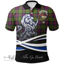 Scottish MacDonald of Clanranald Clan Crest Tartan Polo Shirt - Blue Scotland Lion, Tartan Plaid Polo Shirt Scottish Plaid Tartan Plaid - ScotsTee - scotstee.com