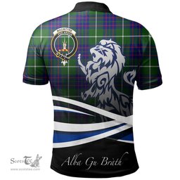 Scottish MacIntyre Hunting Modern Clan Crest Tartan Polo Shirt - Blue Scotland Lion, Tartan Plaid Polo Shirt Scottish Plaid Tartan Plaid - ScotsTee - scotstee.com