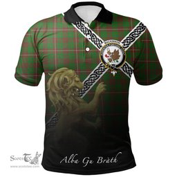 Scottish MacKinnon Hunting Modern Clan Crest Tartan Polo Shirt - Celtic with Scotland Lion, Tartan Plaid Polo Shirt Scottish Plaid Tartan Plaid - ScotsTee - scotstee.com