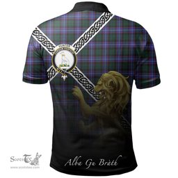Scottish Hunter Modern Clan Crest Tartan Polo Shirt - Celtic with Scotland Lion, Tartan Plaid Polo Shirt Scottish Plaid Tartan Plaid - ScotsTee - scotstee.com