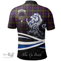 Scottish MacDonnell of Glengarry Modern Clan Crest Tartan Polo Shirt - Blue Scotland Lion, Tartan Plaid Polo Shirt Scottish Plaid Tartan Plaid - ScotsTee - scotstee.com