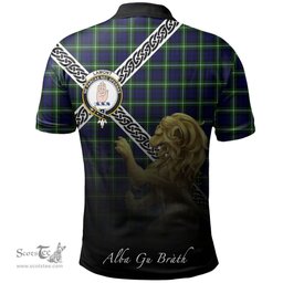 Scottish Lamont Modern Clan Crest Tartan Polo Shirt - Celtic with Scotland Lion, Tartan Plaid Polo Shirt Scottish Plaid Tartan Plaid - ScotsTee - scotstee.com