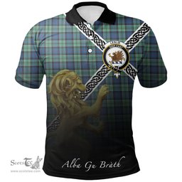 Scottish Leslie Hunting Clan Crest Tartan Polo Shirt - Celtic with Scotland Lion, Tartan Plaid Polo Shirt Scottish Plaid Tartan Plaid - ScotsTee - scotstee.com