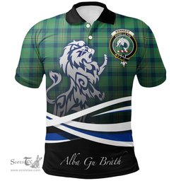 Scottish Kennedy Ancient Clan Crest Tartan Polo Shirt - Blue Scotland Lion, Tartan Plaid Polo Shirt Scottish Plaid Tartan Plaid - ScotsTee - scotstee.com
