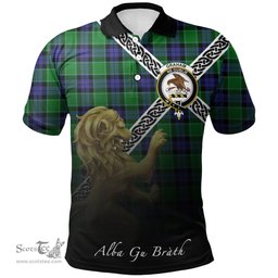 Scottish Graham of Menteith Modern Clan Crest Tartan Polo Shirt - Celtic with Scotland Lion, Tartan Plaid Polo Shirt Scottish Plaid Tartan Plaid - ScotsTee - scotstee.com