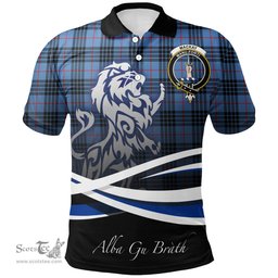Scottish MacKay Blue Clan Crest Tartan Polo Shirt - Blue Scotland Lion, Tartan Plaid Polo Shirt Scottish Plaid Tartan Plaid - ScotsTee - scotstee.com