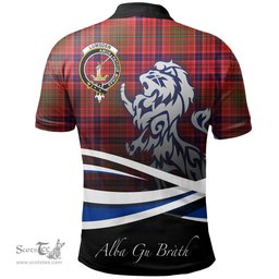 Scottish Lumsden Modern Clan Crest Tartan Polo Shirt - Blue Scotland Lion, Tartan Plaid Polo Shirt Scottish Plaid Tartan Plaid - ScotsTee - scotstee.com