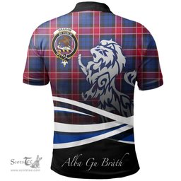 Scottish Graham of Menteith Red Clan Crest Tartan Polo Shirt - Blue Scotland Lion, Tartan Plaid Polo Shirt Scottish Plaid Tartan Plaid - ScotsTee - scotstee.com