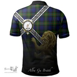 Scottish Gunn Modern Clan Crest Tartan Polo Shirt - Celtic with Scotland Lion, Tartan Plaid Polo Shirt Scottish Plaid Tartan Plaid - ScotsTee - scotstee.com