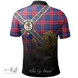 Scottish Graham of Menteith Red Clan Crest Tartan Polo Shirt - Celtic with Scotland Lion, Tartan Plaid Polo Shirt Scottish Plaid Tartan Plaid - ScotsTee - scotstee.com