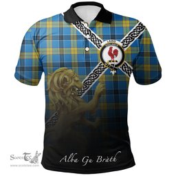 Scottish Laing Clan Crest Tartan Polo Shirt - Celtic with Scotland Lion, Tartan Plaid Polo Shirt Scottish Plaid Tartan Plaid - ScotsTee - scotstee.com