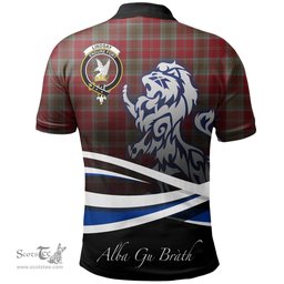 Scottish Lindsay Weathered Clan Crest Tartan Polo Shirt - Blue Scotland Lion, Tartan Plaid Polo Shirt Scottish Plaid Tartan Plaid - ScotsTee - scotstee.com