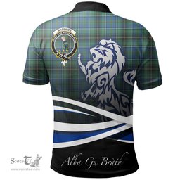 Scottish MacInnes Ancient Clan Crest Tartan Polo Shirt - Blue Scotland Lion, Tartan Plaid Polo Shirt Scottish Plaid Tartan Plaid - ScotsTee - scotstee.com