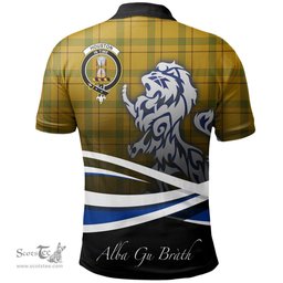 Scottish Houston Clan Crest Tartan Polo Shirt - Blue Scotland Lion, Tartan Plaid Polo Shirt Scottish Plaid Tartan Plaid - ScotsTee - scotstee.com
