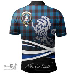 Scottish Home Ancient Clan Crest Tartan Polo Shirt - Blue Scotland Lion, Tartan Plaid Polo Shirt Scottish Plaid Tartan Plaid - ScotsTee - scotstee.com