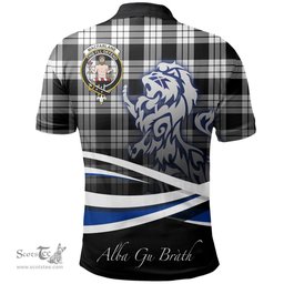 Scottish MacFarlane Black & White Clan Crest Tartan Polo Shirt - Blue Scotland Lion, Tartan Plaid Polo Shirt Scottish Plaid Tartan Plaid - ScotsTee - scotstee.com
