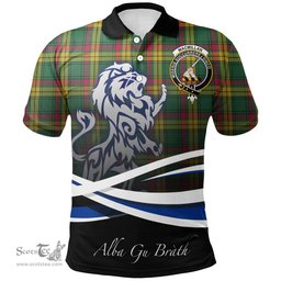 Scottish MacMillan Old Ancient Clan Crest Tartan Polo Shirt - Blue Scotland Lion, Tartan Plaid Polo Shirt Scottish Plaid Tartan Plaid - ScotsTee - scotstee.com