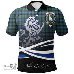 Scottish Hunter Ancient Clan Crest Tartan Polo Shirt - Blue Scotland Lion, Tartan Plaid Polo Shirt Scottish Plaid Tartan Plaid - ScotsTee - scotstee.com