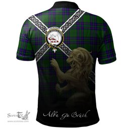 Scottish Lockhart Modern Clan Crest Tartan Polo Shirt - Celtic with Scotland Lion, Tartan Plaid Polo Shirt Scottish Plaid Tartan Plaid - ScotsTee - scotstee.com