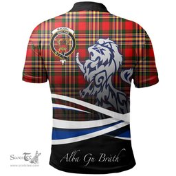 Scottish MacGill Modern Clan Crest Tartan Polo Shirt - Blue Scotland Lion, Tartan Plaid Polo Shirt Scottish Plaid Tartan Plaid - ScotsTee - scotstee.com