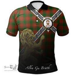 Scottish Menzies Green Modern Clan Crest Tartan Polo Shirt - Celtic with Scotland Lion, Tartan Plaid Polo Shirt Scottish Plaid Tartan Plaid - ScotsTee - scotstee.com