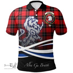 Scottish Ramsay Modern Clan Crest Tartan Polo Shirt - Blue Scotland Lion, Tartan Plaid Polo Shirt Scottish Plaid Tartan Plaid - ScotsTee - scotstee.com