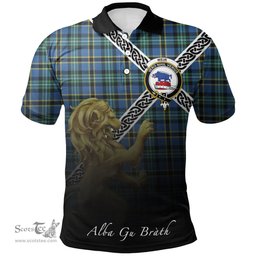 Scottish Weir Ancient Clan Crest Tartan Polo Shirt - Celtic with Scotland Lion, Tartan Plaid Polo Shirt Scottish Plaid Tartan Plaid - ScotsTee - scotstee.com