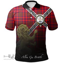 Scottish Murray of Tulloch Modern Clan Crest Tartan Polo Shirt - Celtic with Scotland Lion, Tartan Plaid Polo Shirt Scottish Plaid Tartan Plaid - ScotsTee - scotstee.com