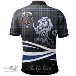 Scottish Ogilvie Hunting Modern Clan Crest Tartan Polo Shirt - Blue Scotland Lion, Tartan Plaid Polo Shirt Scottish Plaid Tartan Plaid - ScotsTee - scotstee.com