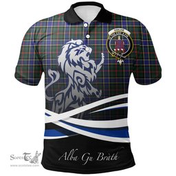 Scottish Ogilvie Hunting Modern Clan Crest Tartan Polo Shirt - Blue Scotland Lion, Tartan Plaid Polo Shirt Scottish Plaid Tartan Plaid - ScotsTee - scotstee.com