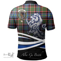 Scottish Stirling & Bannockburn District Clan Crest Tartan Polo Shirt - Blue Scotland Lion, Tartan Plaid Polo Shirt Scottish Plaid Tartan Plaid - ScotsTee - scotstee.com