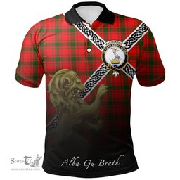 Scottish MacQuarrie Modern Clan Crest Tartan Polo Shirt - Celtic with Scotland Lion, Tartan Plaid Polo Shirt Scottish Plaid Tartan Plaid - ScotsTee - scotstee.com