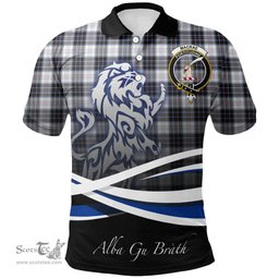 Scottish MacRae Dress Modern Clan Crest Tartan Polo Shirt - Blue Scotland Lion, Tartan Plaid Polo Shirt Scottish Plaid Tartan Plaid - ScotsTee - scotstee.com