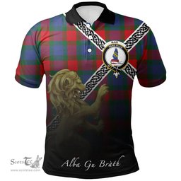 Scottish Mar Clan Crest Tartan Polo Shirt - Celtic with Scotland Lion, Tartan Plaid Polo Shirt Scottish Plaid Tartan Plaid - ScotsTee - scotstee.com