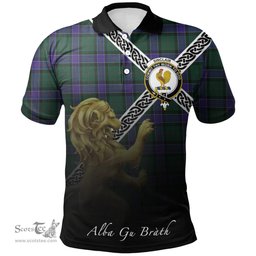 Scottish Sinclair Hunting Modern Clan Crest Tartan Polo Shirt - Celtic with Scotland Lion, Tartan Plaid Polo Shirt Scottish Plaid Tartan Plaid - ScotsTee - scotstee.com
