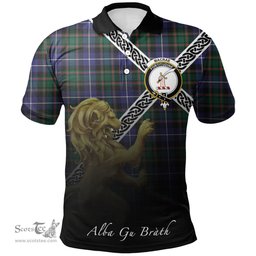 Scottish MacRae Hunting Modern Clan Crest Tartan Polo Shirt - Celtic with Scotland Lion, Tartan Plaid Polo Shirt Scottish Plaid Tartan Plaid - ScotsTee - scotstee.com