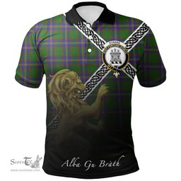 Scottish Strange of Balkaskie Clan Crest Tartan Polo Shirt - Celtic with Scotland Lion, Tartan Plaid Polo Shirt Scottish Plaid Tartan Plaid - ScotsTee - scotstee.com